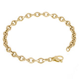 Italian 14k Yellow Gold Hollow Oval Links Chain Bracelet 8.25" 6mm 4.5 grams