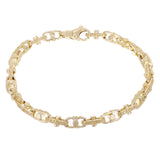 14k Yellow Gold Handmade Greek Key Link Chain Bracelet 9" 6mm 29.5 grams - 9"