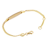Italian 14k Two Tone Gold Engravable Baby Kids ID Bracelet 5.5" 5mm 1.7 grams