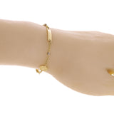 Italian 14k Two-Tone Gold Engravable St. Benedict Charm Baby ID Bracelet 5.5"