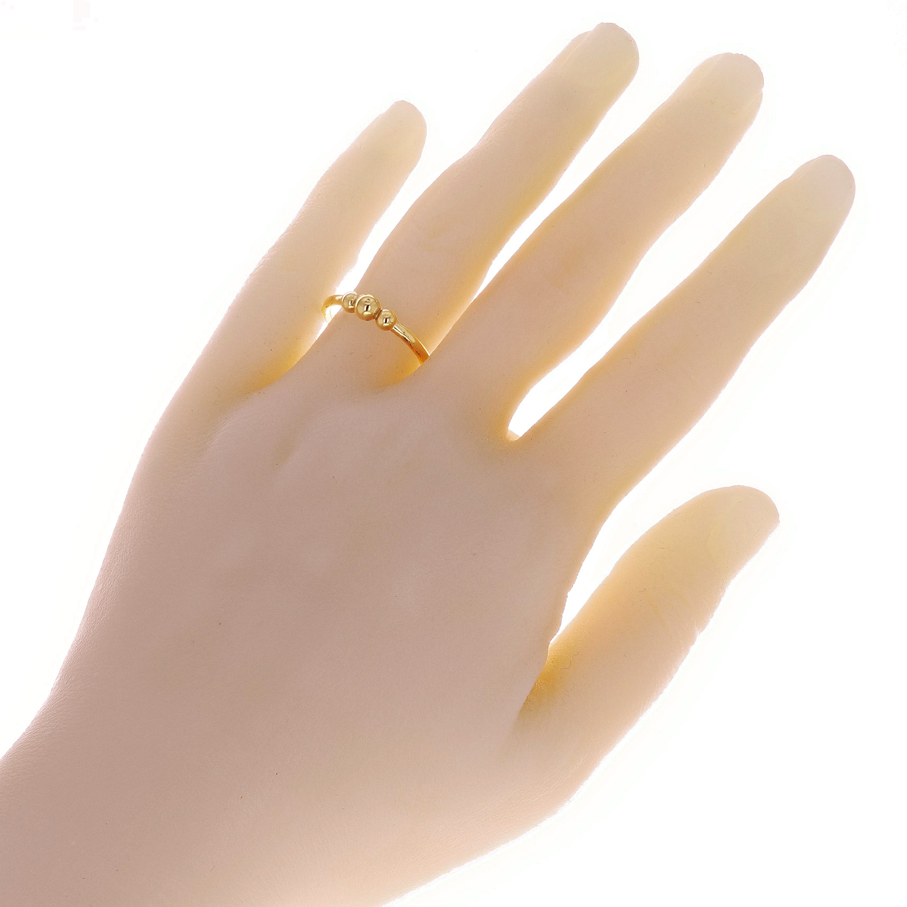 14k Yellow Gold Beaded Ball Stackable Ring Size 6.5 - 4.3mm 3 grams