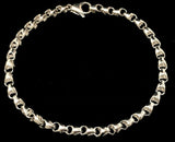 14k White Gold Handmade Fashion Link Bracelet 9" 5.25mm 15 grams - 9"