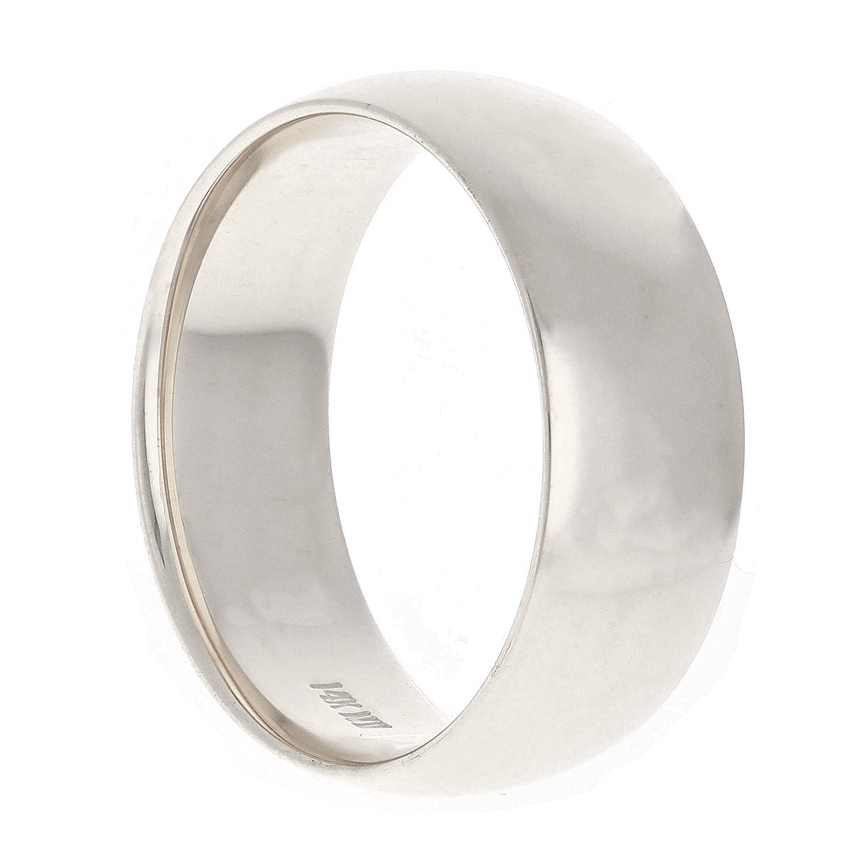 14k White Gold Comfort Fit Plain Wedding Band Ring 8mm Size 11 - White,8mm Ring Size 11