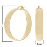 Italian 14k Yellow Gold Shiny Round Hollow Hoop Earrings 1.4" 7mm 4.3 grams