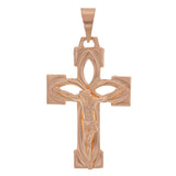 14k Rose Gold Jesus Christ Crucifix Cross Religious Charm Pendant 5.2 grams - Rose