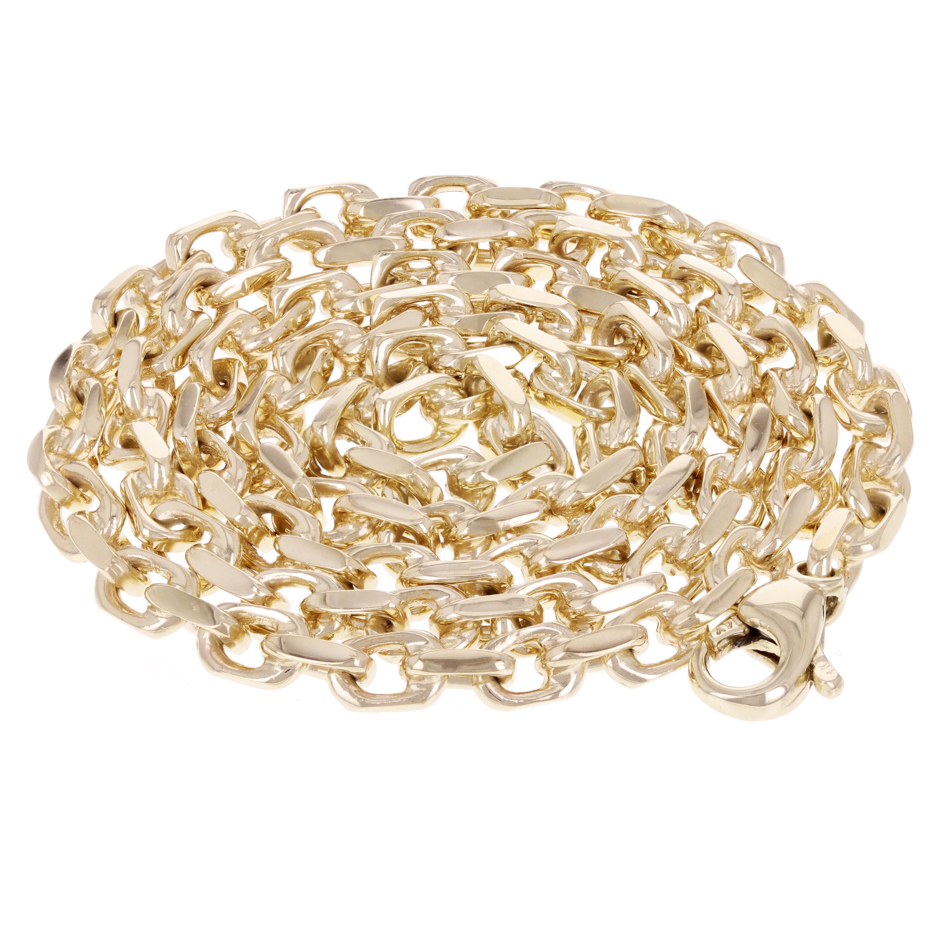 14k Yellow Gold Handmade Fashion Link Necklace 24" 4.5mm 44.4 grams