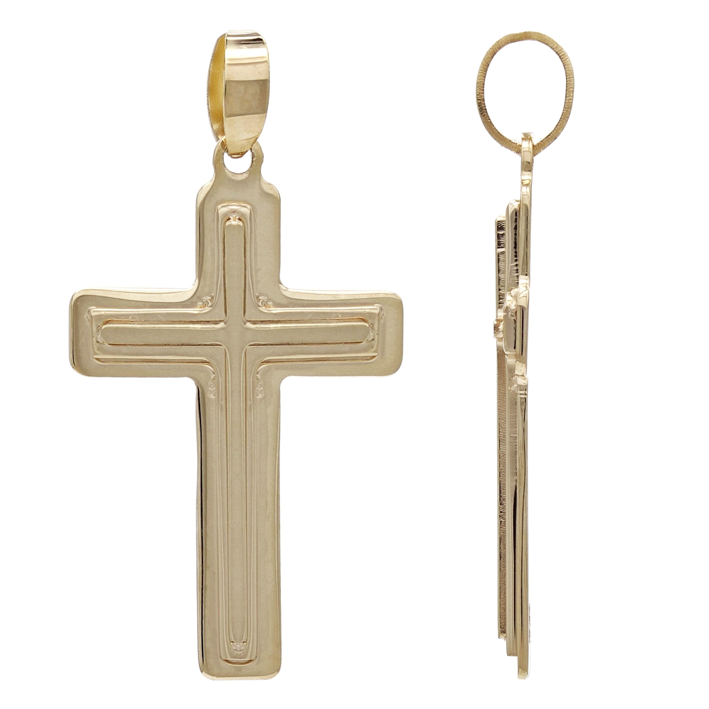 14k Yellow Gold Traditional Cross Religious Charm Pendant 1.4 grams