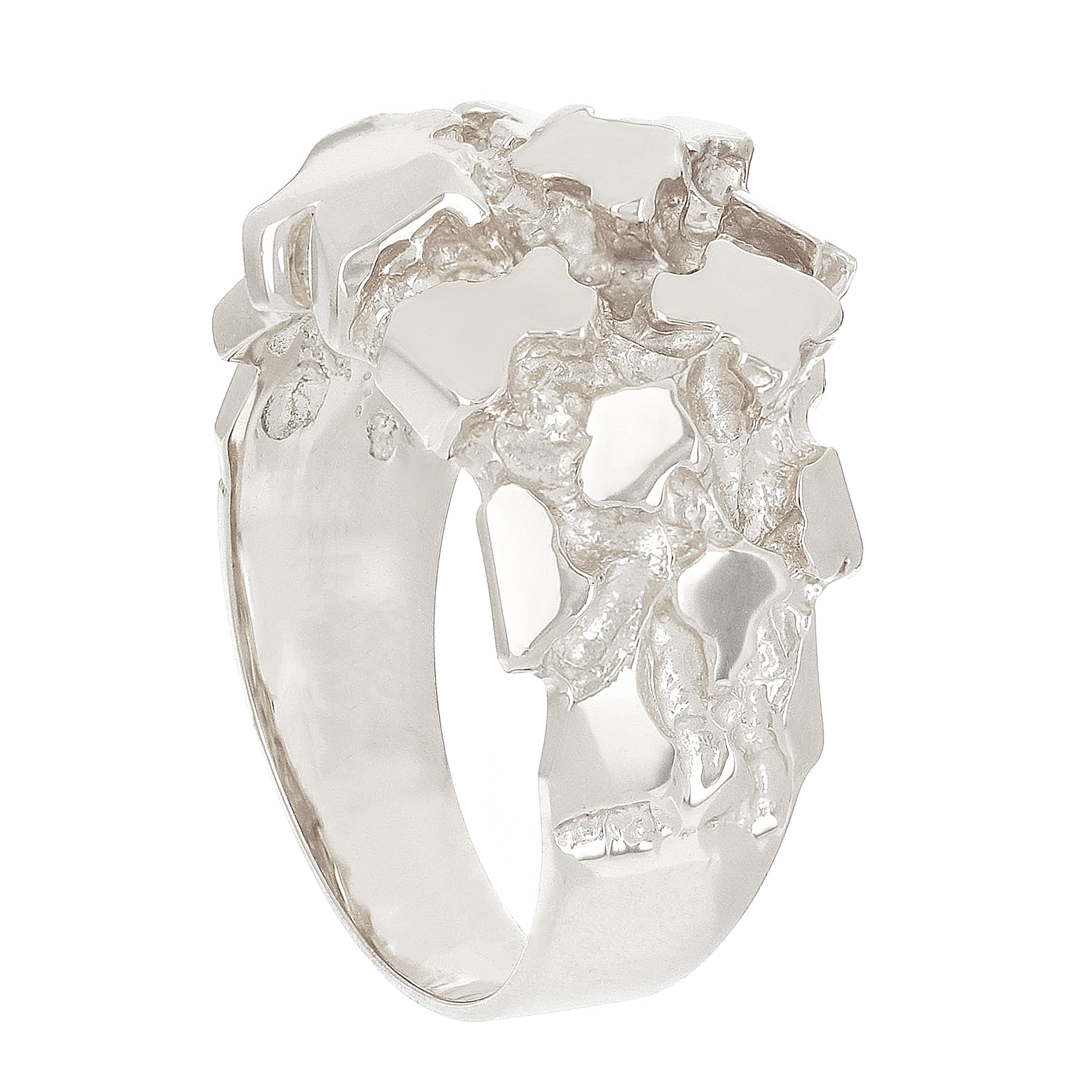 925 Sterling Silver Solid Heavy Nugget Style Ring Size 11.5 - Ring Size 11.5