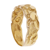 14k Yellow Gold Solid Handmade Nugget Band Ring Size 6.5 - 7mm 3.2 grams - Ring Size 6.5 3.2 grams