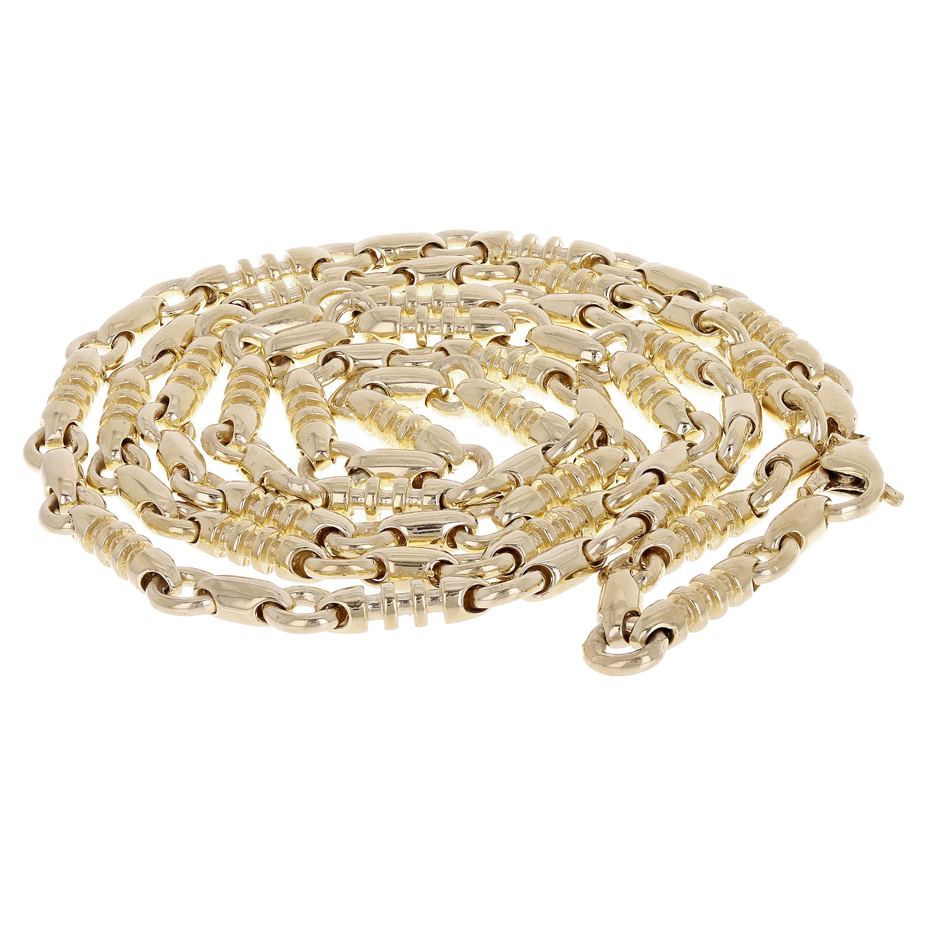 14k Yellow Gold Handmade Fashion Link Necklace 24" 6.5mm 67 grams