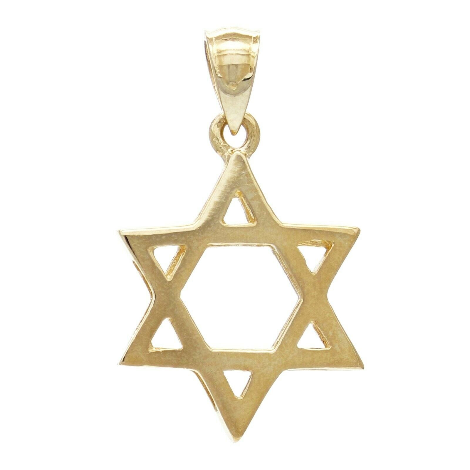 14k Yellow Gold High Polished Jewish Star of David Charm Pendant 1.8 grams