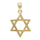 14k Yellow Gold High Polished Jewish Star of David Charm Pendant 1.8 grams