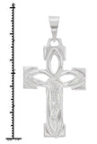 14k White Gold Jesus Crucifix Cross Religious Charm Pendant 5 grams