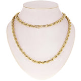 Men's 14k Yellow Gold Solid Diamond Cut Rope Chain Necklace 9mm 22" 149.6 grams - 22" 149.6 grams