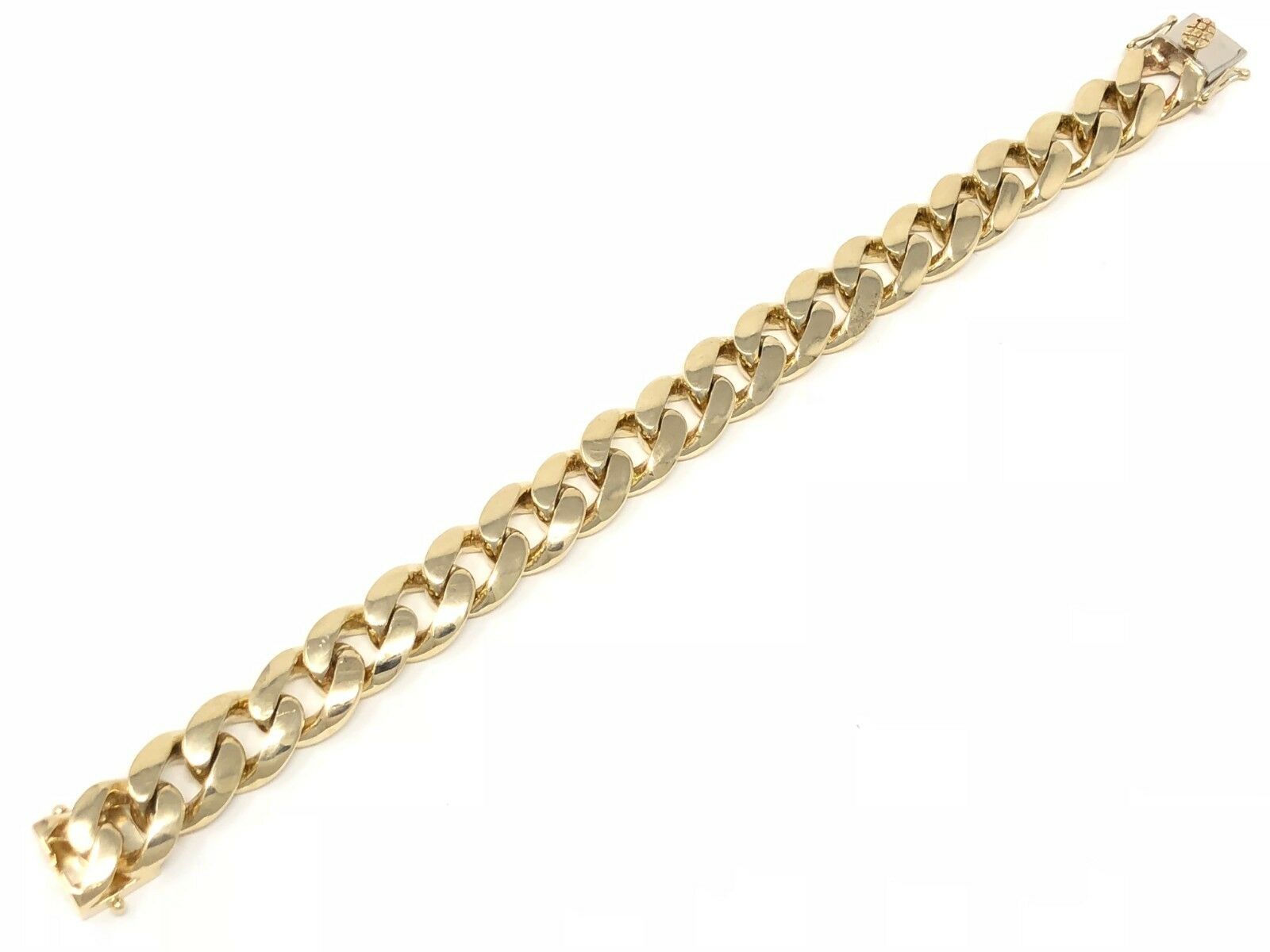 14k Yellow Gold Miami Cuban Chain Bracelet 8" 13.5mm 98 grams