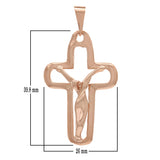14k Rose Gold Solid Jesus Christ Crucifix Cross Charm Pendant 5.9 grams - Rose