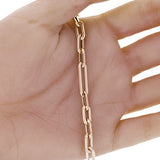 Italian 14k Yellow Gold Paper Clip Link Chain Bracelet 7.5" 6mm 4.7 grams