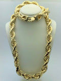 Men's Solid 14k Yellow Gold Diamond Cut Rope Chain 30" 15mm 550 grams