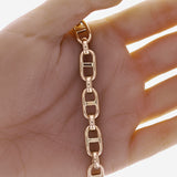 Italian 14k Yellow Gold Hollow Puffed Oval Mariner Bracelet 8" 9.2mm 13.6 grams