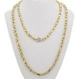 10k Yellow & White Gold Handmade Fashion Link Necklace 28" 5mm 55 grams