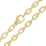 14k Yellow Gold Solid Handmade Fashion Link Necklace 20" - 28" 6.1mm