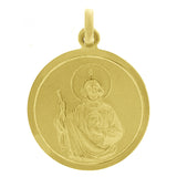Italian 14k Yellow Gold Saint Jude Religious Charm Medal Pendant 1.1" 2.5 grams