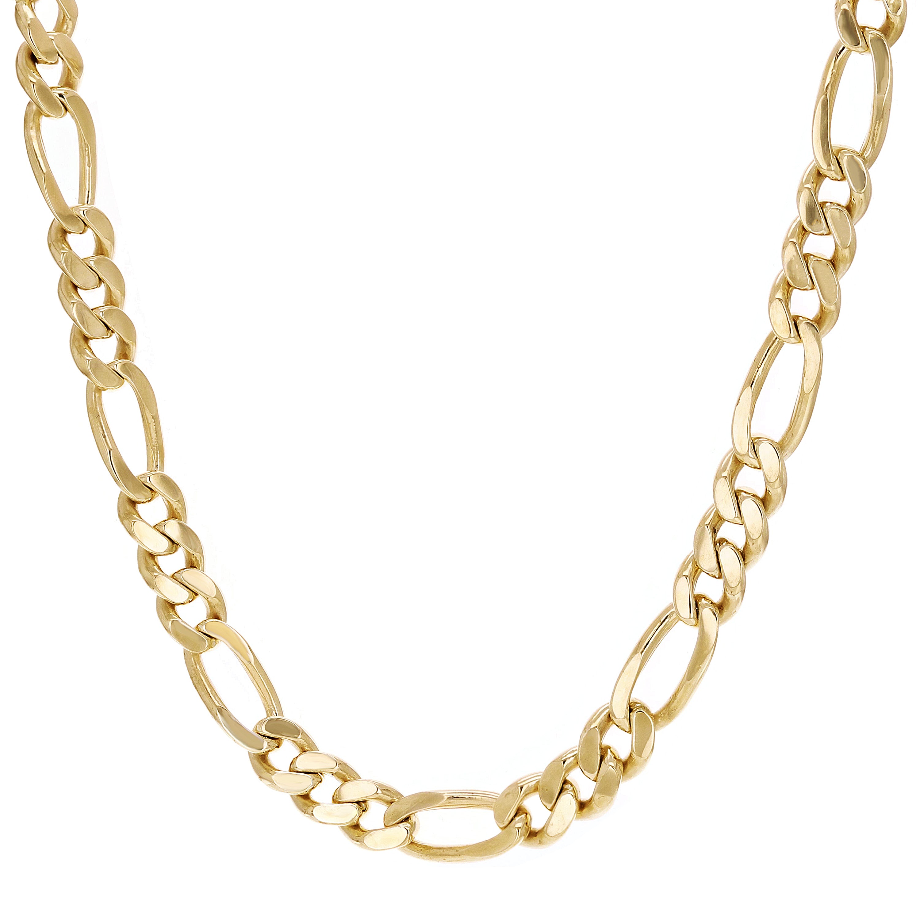 14k Yellow Gold Solid Figaro Chain Necklace 20" 8.8mm 92.5 grams - 20" 92.5 grams