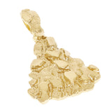 14k Yellow Gold Solid Pyramid Triangle Nugget Charm Pendant 1.4" 9.8 grams