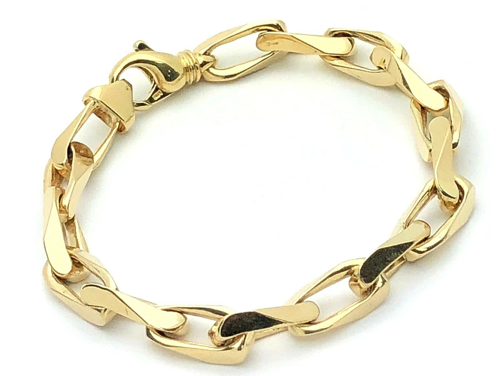14k Yellow Gold Solid Handmade Fashion Link Chain Bracelet 8.5" 8.6mm 46.3 grams