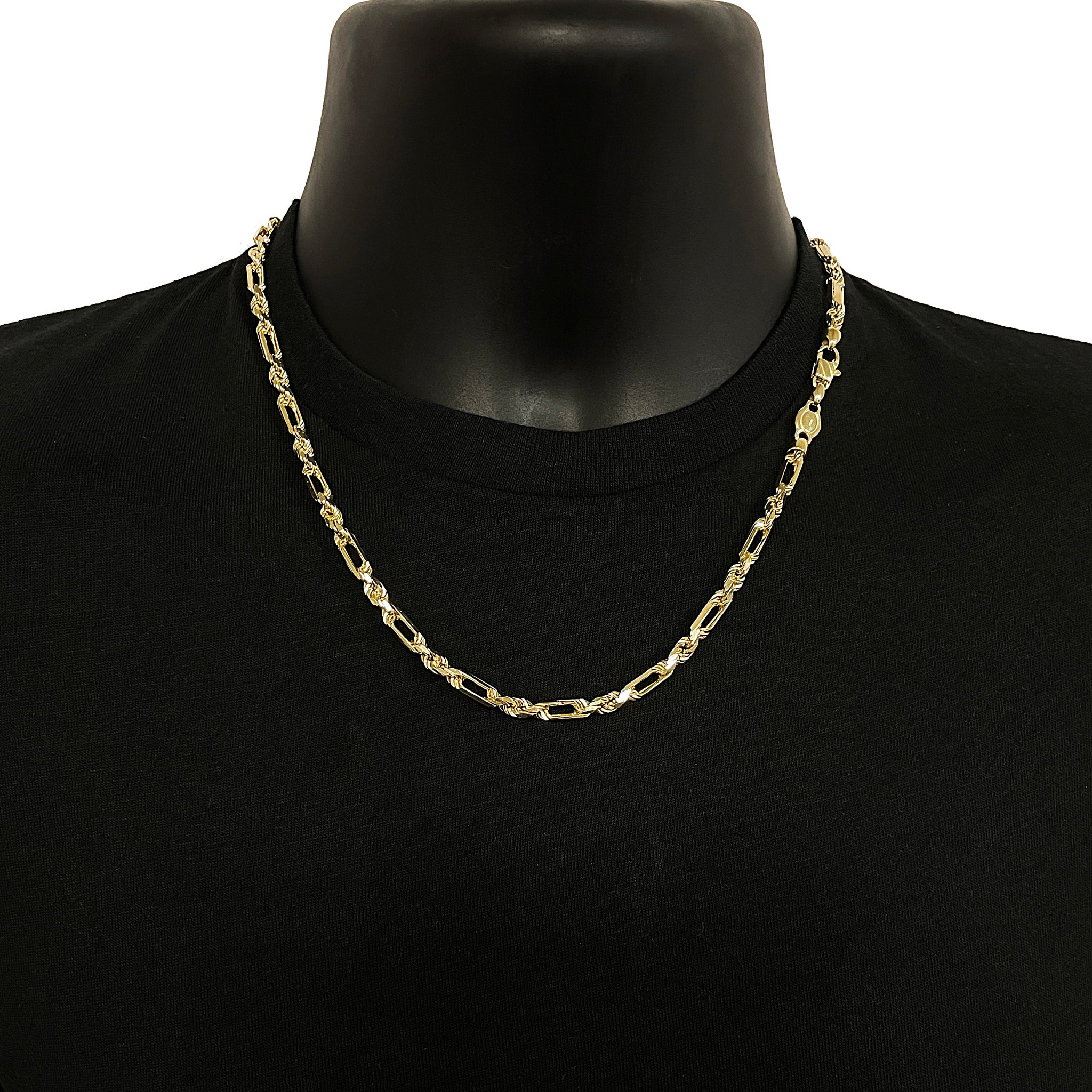 Men's Italian 14k Yellow Gold Solid Milano Rope Chain Necklace 20