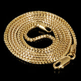 Italian 14k Yellow Gold Solid Diamond Cut Franco Chain Necklace 18" 1.3mm 4.2g - Yellow,18" 1.3mm 4.2 grams
