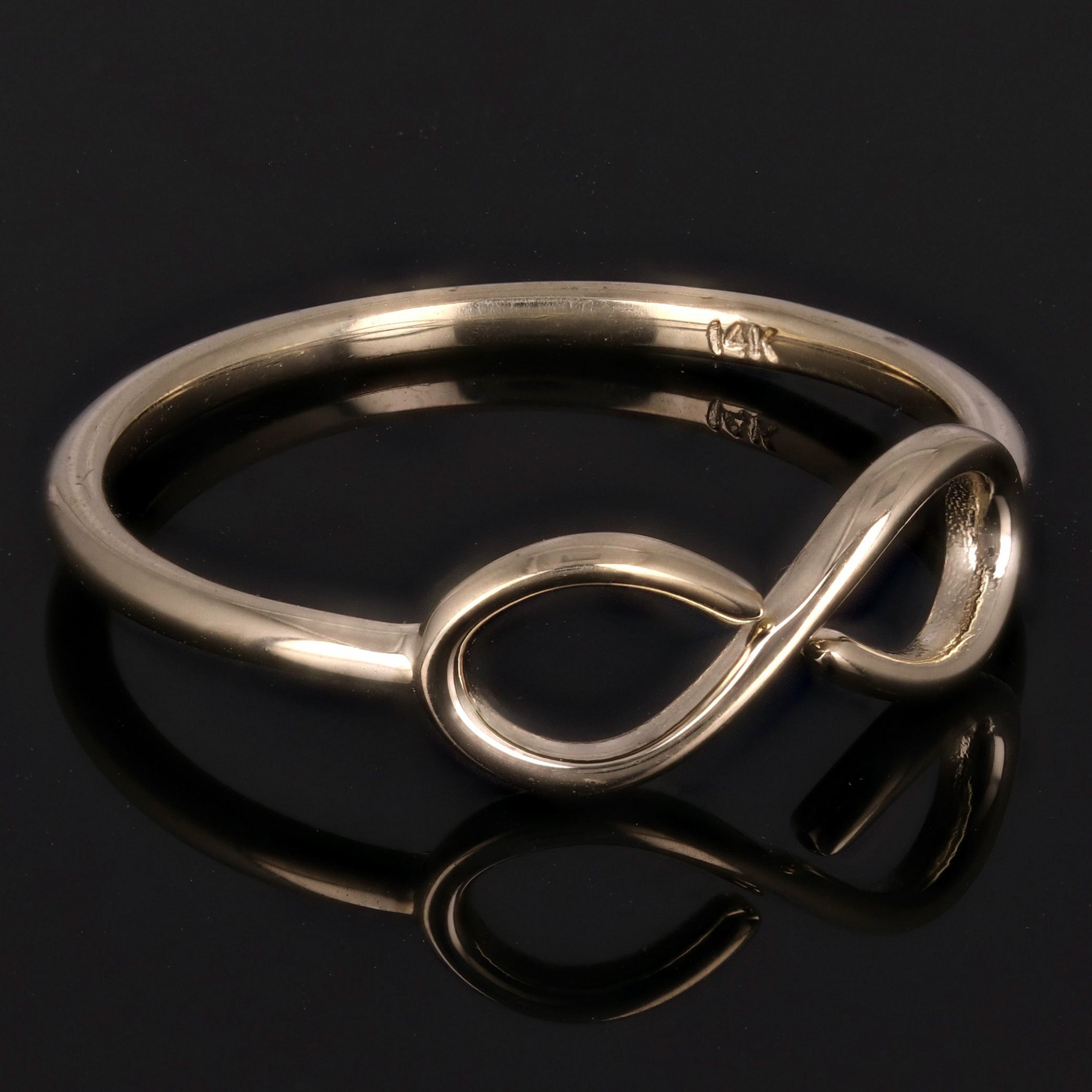 14k Yellow Gold Infinity Ring Size 8 5.7mm 1.6 grams
