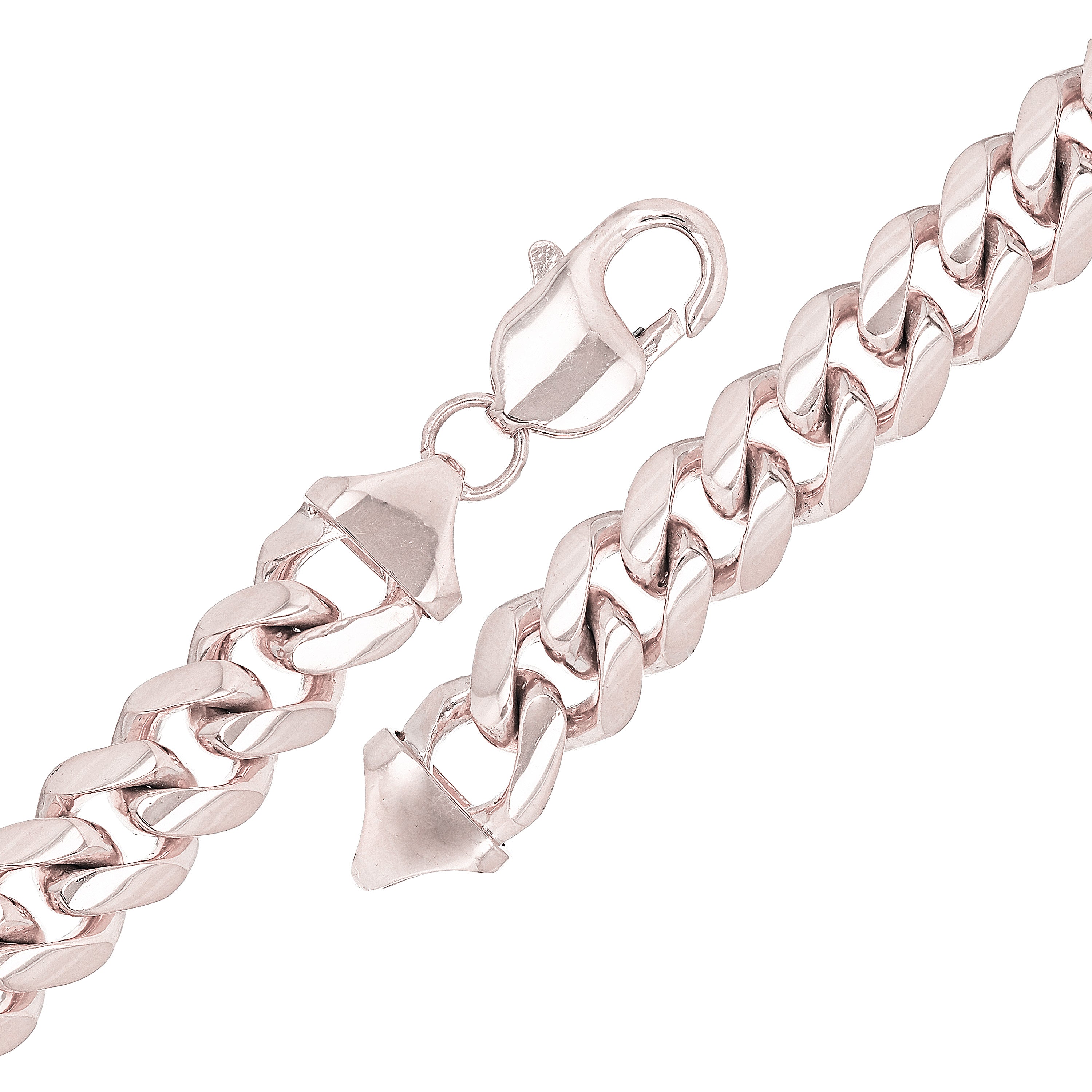 14k White Gold Solid Heavy Miami Cuban Chain Bracelet 7.5" 10mm 49.9 grams - White,7.5"