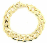 Men's 14k Yellow Gold Solid Heavy Cuban Link Chain Bracelet 8.5" 15.6mm 77.5g - 8.5"
