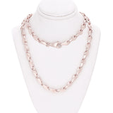 14k White Gold Handmade Fashion Link Necklace 26" 5.8mm - White,26"