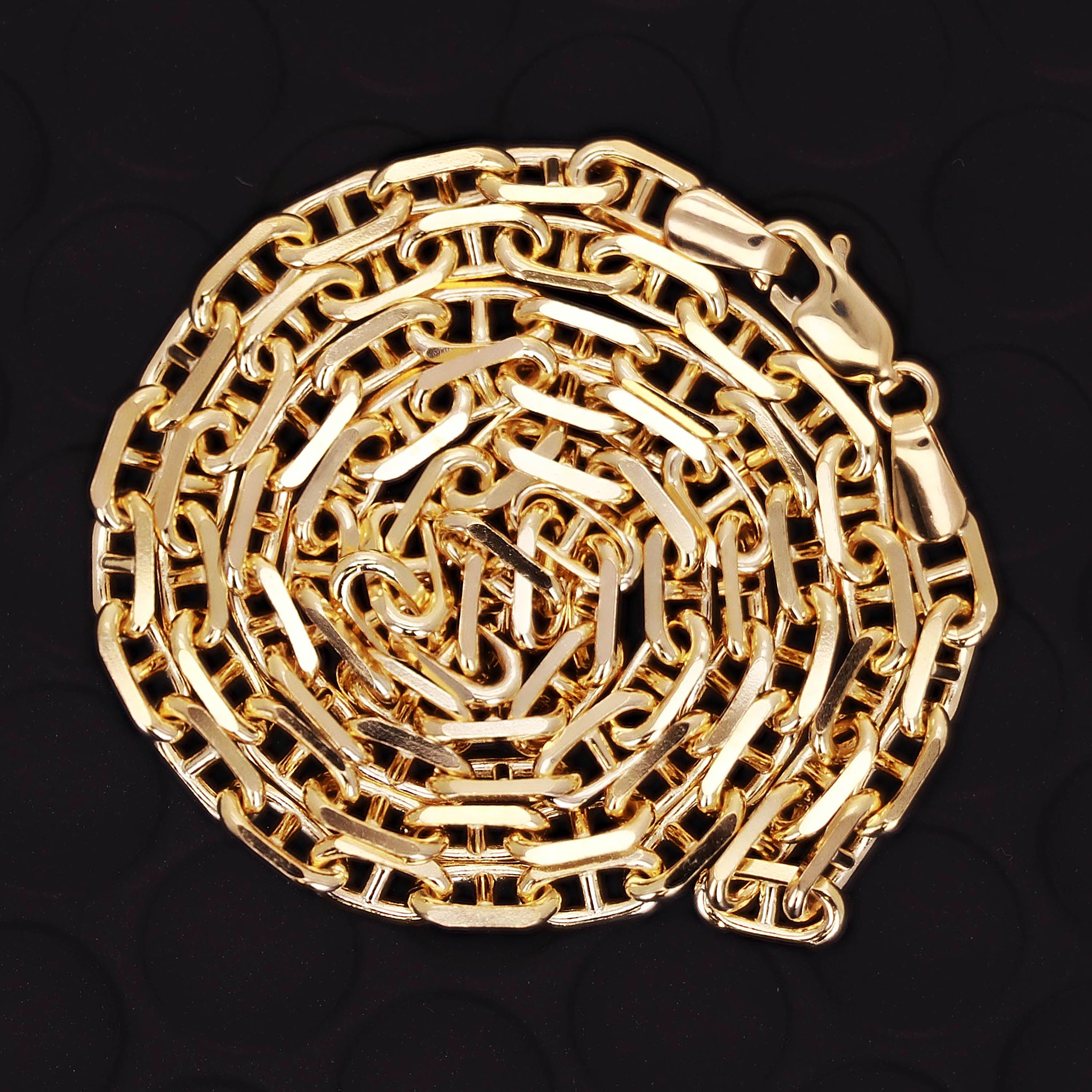 Italian 14k Yellow Gold Solid Anchor Mariner Chain Necklace 18" 4.1mm 18.8 grams - 18" 18.8 grams