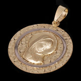 Italian 14k Yellow & White Gold 3D Girl Praying Charm Pendant 1" 2 grams - Big