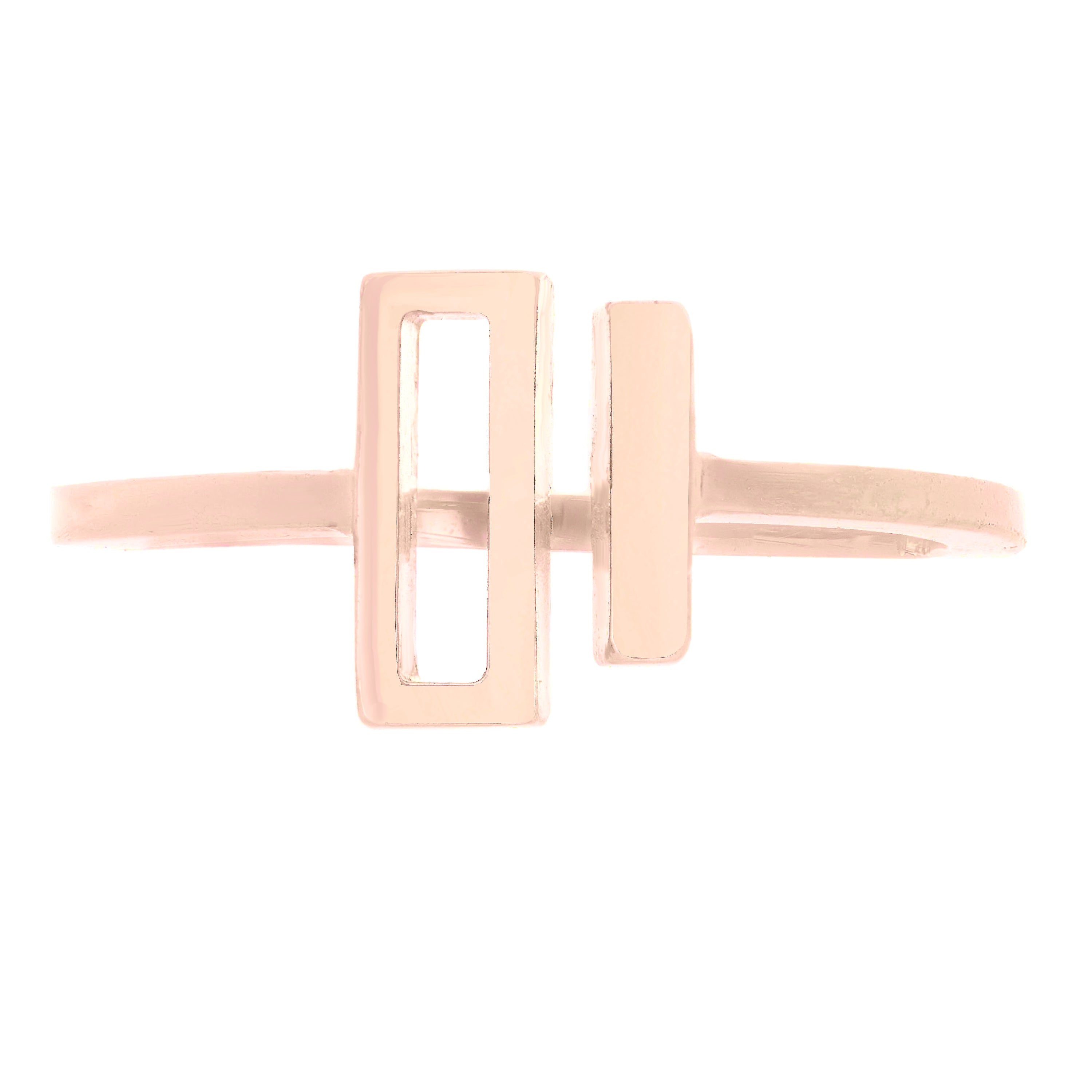 14k Rose Gold Double Open Bar Ring 2.2 grams Size 6.5 - Rose