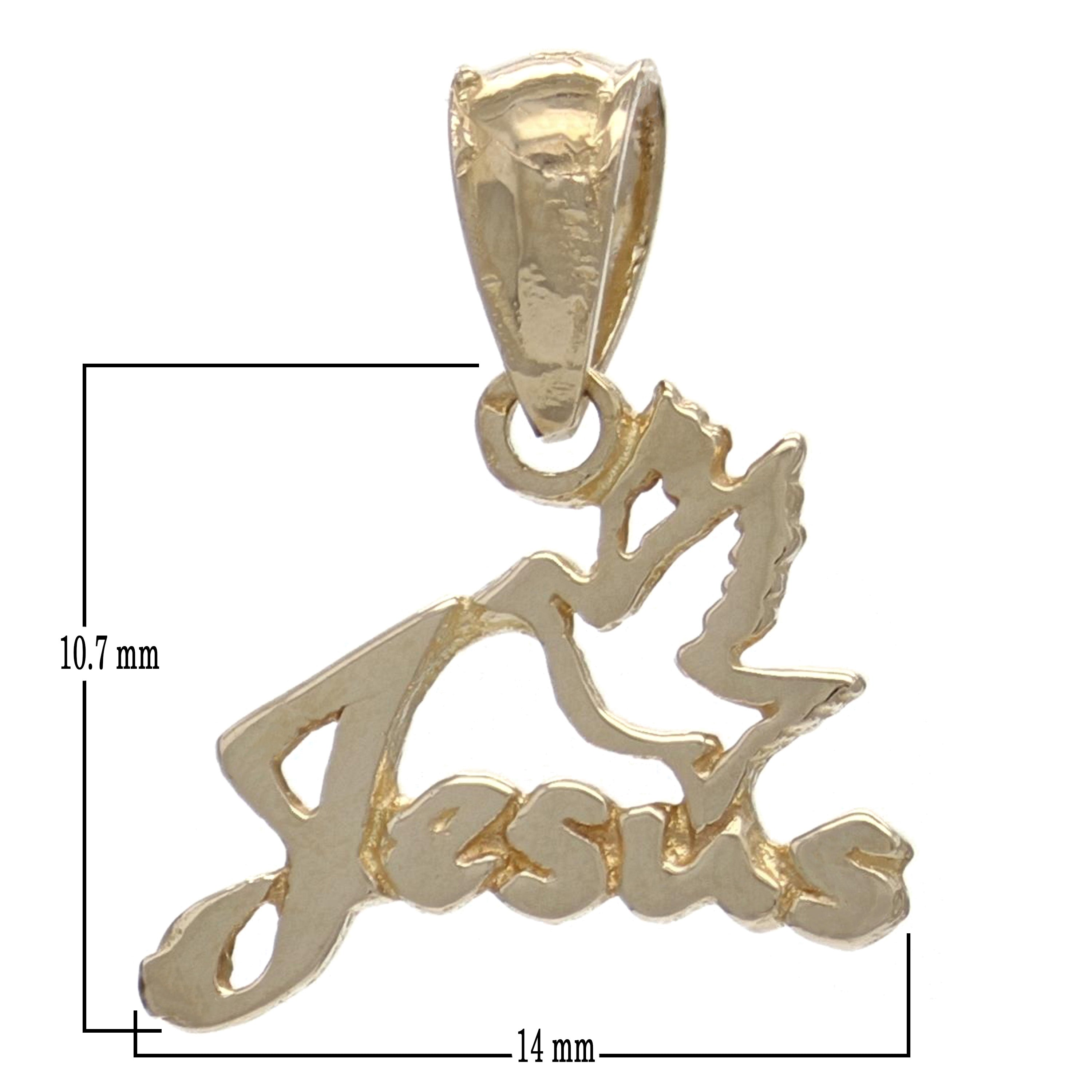 14k Yellow Gold Solid Dove Jesus Religious Charm Pendant 0.9 gram - Yellow