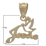 14k Yellow Gold Solid Dove Jesus Religious Charm Pendant 0.9 gram - Yellow