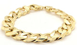 Men's 14k Yellow Gold Solid Heavy Cuban Link Chain Bracelet 9.5" 15.6mm 86.6g - 9.5"