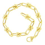 Italian 14k Yellow Gold Solid U Shape Hardwear Link Bracelet 7.5" 8mm 10 grams
