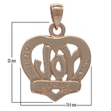 14k Rose Gold OTHERS YOU JESUS JOY Heart Religious Charm Pendant 4.4grams - Rose