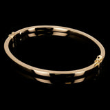 Italian 14k Yellow Gold Hollow Square Tube Bangle Bracelet 7" 3mm 4.6 grams