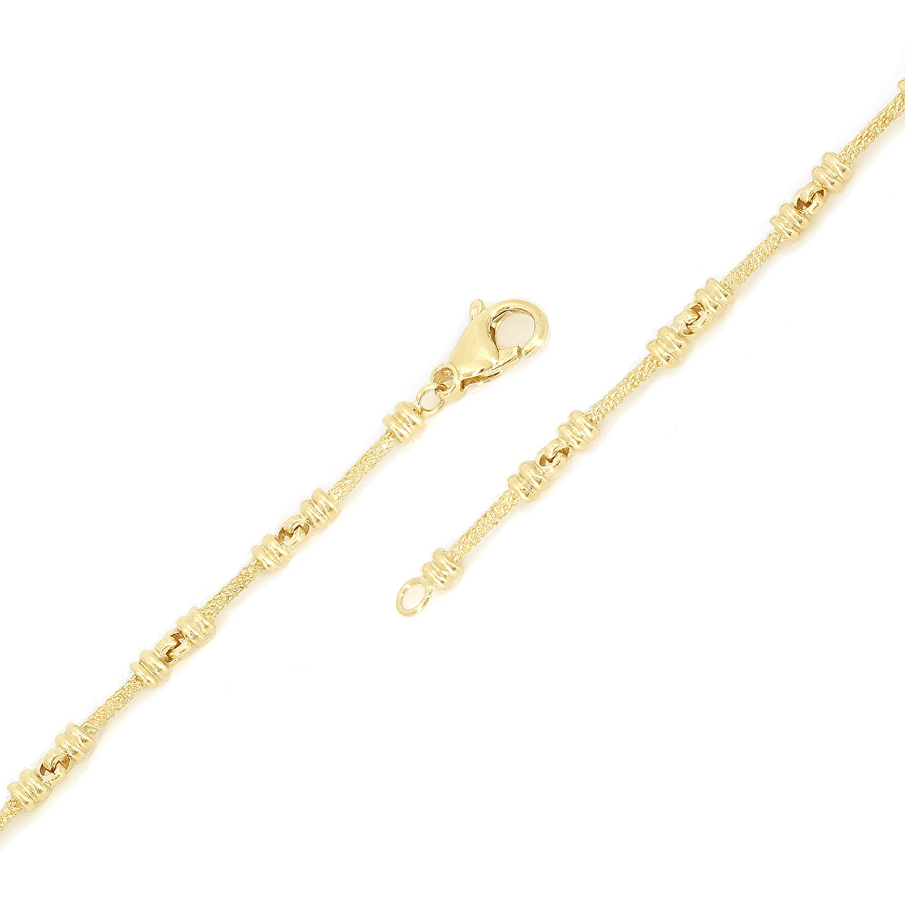 14k Yellow Gold Solid Handmade Fashion Link Bracelet 7" 4mm 11.4 grams - 7" 11.4 grams