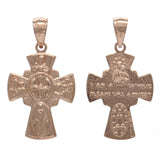 14k Rose Gold Four Way Cross Holy Spirit Scapular Charm Pendant 1" 3.1 grams - Rose