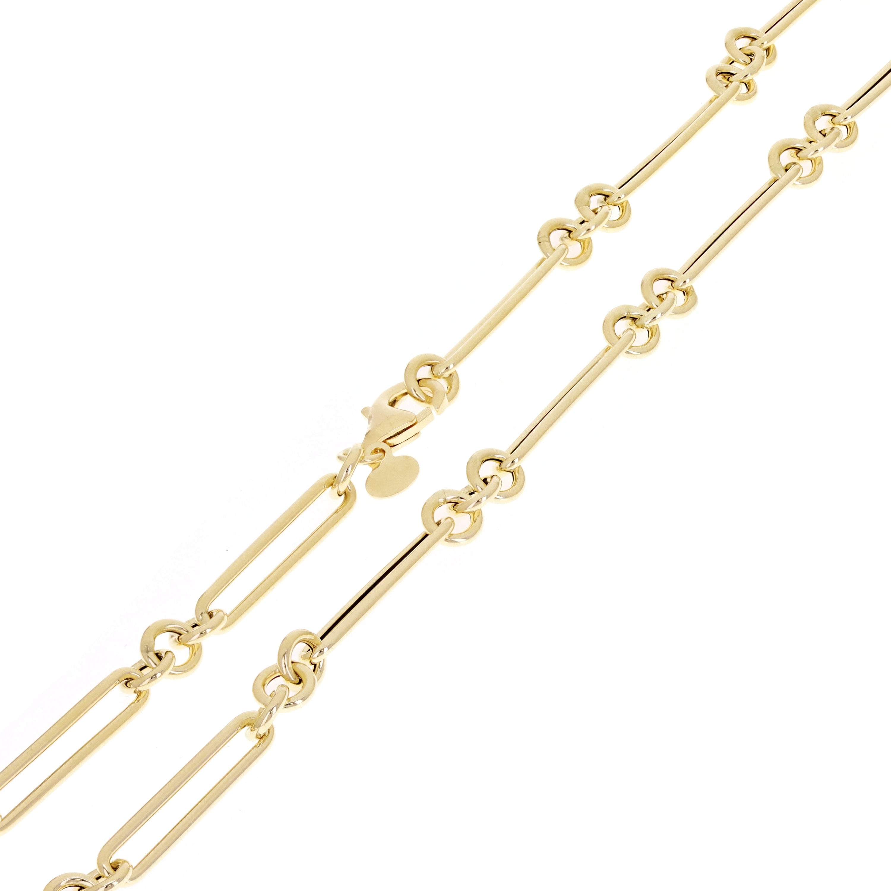 Italian 14k Yellow Gold Hollow Paper Clip Link Necklace 5 mm 18" 5  grams