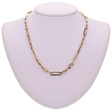 Italian 14k Yellow Gold Paper Clip Link Chain Necklace 18" 6.4mm 10 grams