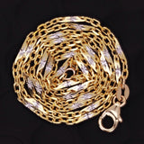 Italian 14k Two-Tone Solid Diamond Cut Raso Chain Necklace 16" 4.8 grams 1.3mm - 16" 4.8 grams