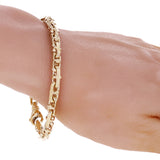 10k Yellow Gold Solid Handmade Fashion Link Bracelet 5.5mm 7" - 9"